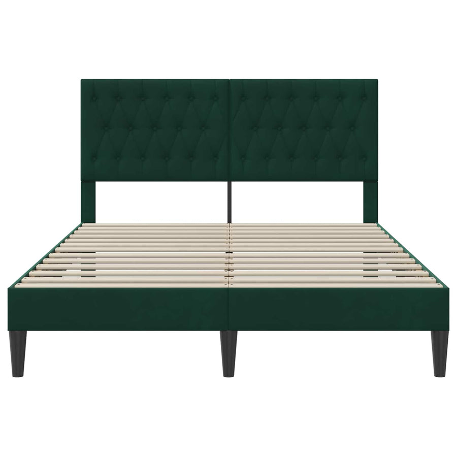 Bedframe met hoofdeinde Donkergroen 120 x 200 cm Fluweel