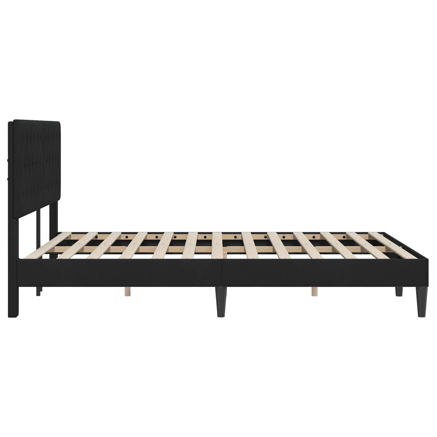 Bedframe met hoofdeinde Zwart 120 x 200 cm Fluweel