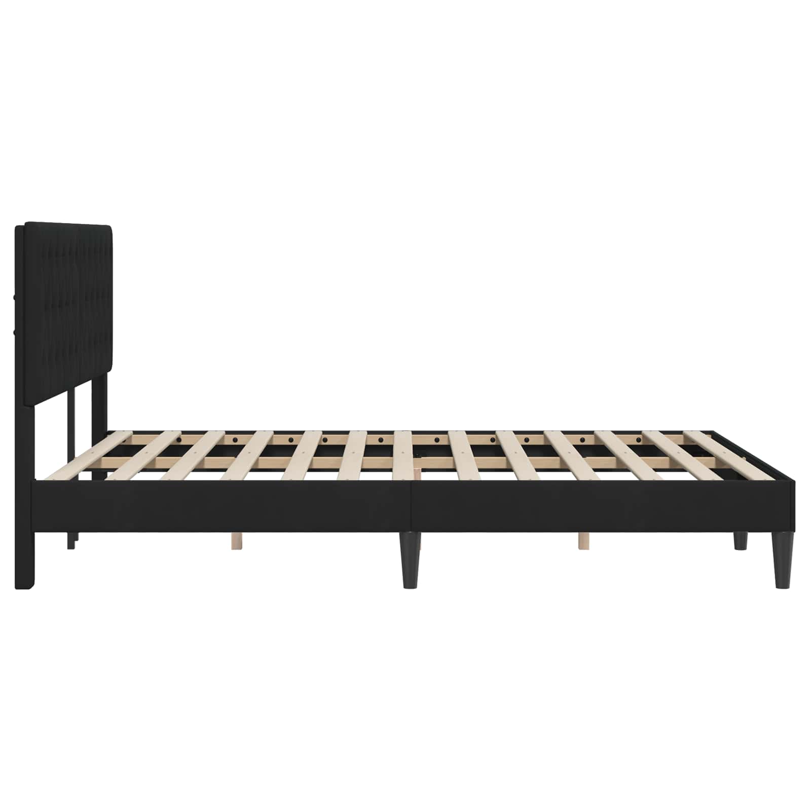 Bedframe met hoofdeinde Zwart 120 x 200 cm Fluweel