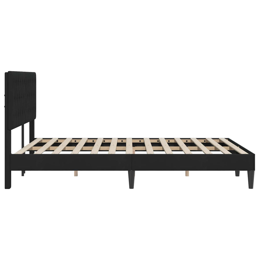 Bedframe met hoofdeinde Zwart 120 x 200 cm Fluweel