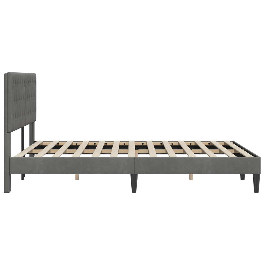 Bedframe met hoofdeinde Donkergrijs 140 x 190 cm Fluweel