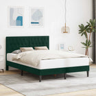 Bed Frame with Headboard Dark Green 140 x 190 cm Velvet