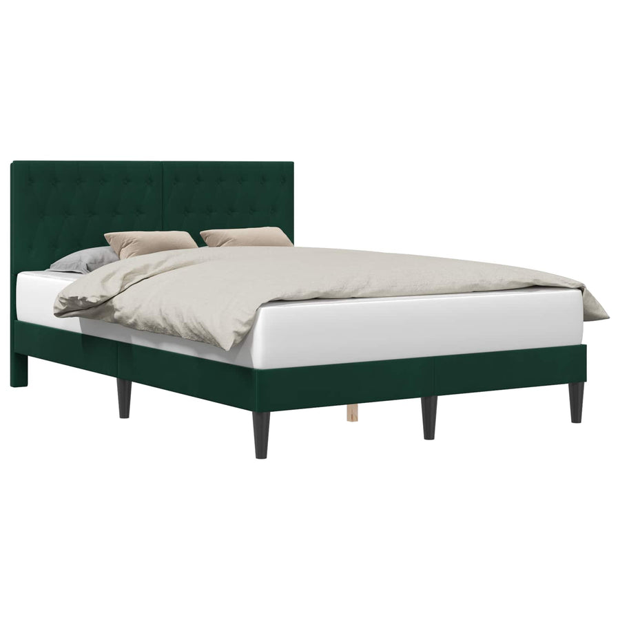 Bedframe met hoofdeinde Donkergroen 140 x 190 cm Fluweel
