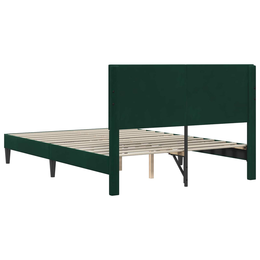 Bedframe met hoofdeinde Donkergroen 140 x 190 cm Fluweel