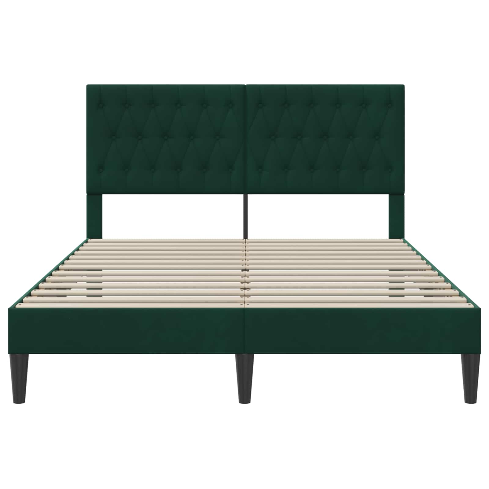 Bedframe met hoofdeinde Donkergroen 140 x 190 cm Fluweel