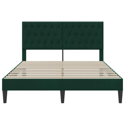 Bedframe met hoofdeinde Donkergroen 140 x 190 cm Fluweel