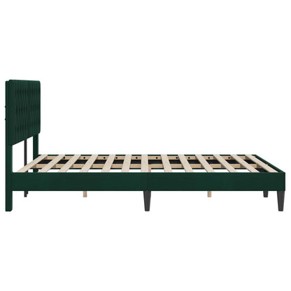 Bedframe met hoofdeinde Donkergroen 140 x 190 cm Fluweel
