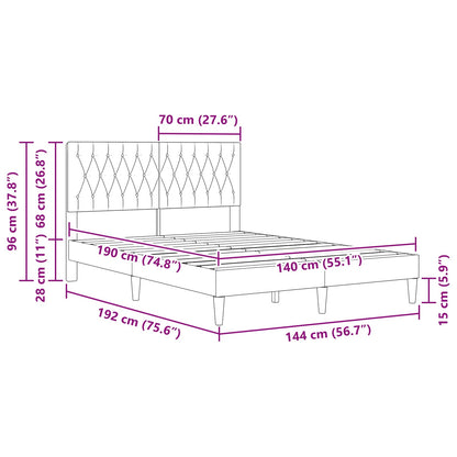 Bedframe met hoofdeinde Donkergroen 140 x 190 cm Fluweel