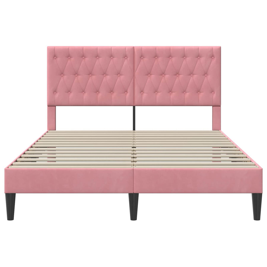 Bedframe met hoofdeinde Roze 140 x 190 cm Fluweel
