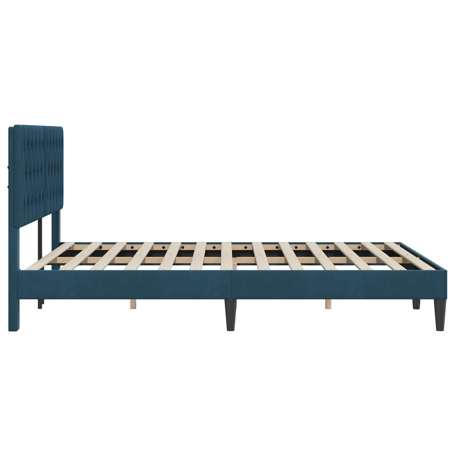 Bedframe met hoofdeinde Blauw 140 x 190 cm Fluweel