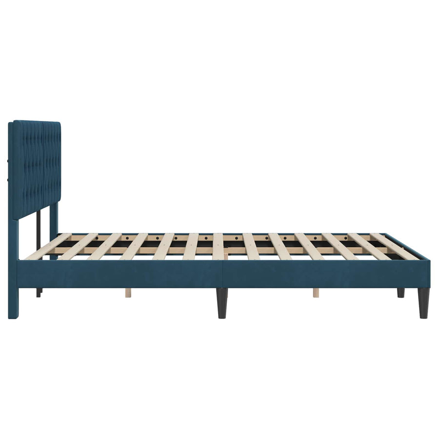 Bedframe met hoofdeinde Blauw 140 x 190 cm Fluweel