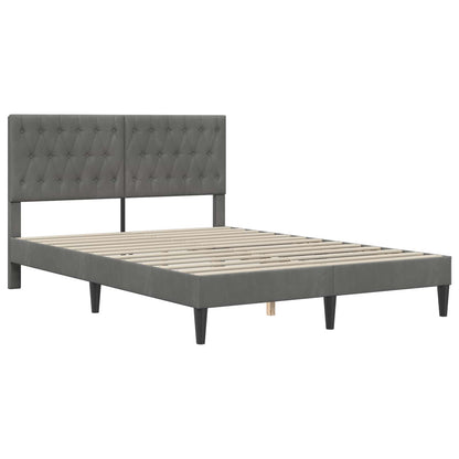 Bedframe met hoofdeinde Donkergrijs 160 x 200 cm Fluweel