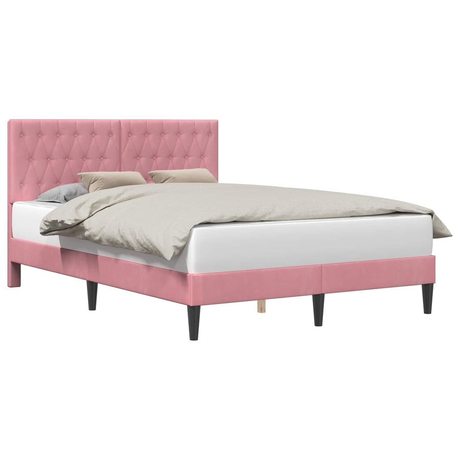 Bedframe met hoofdeinde Roze 160 x 200 cm Fluweel