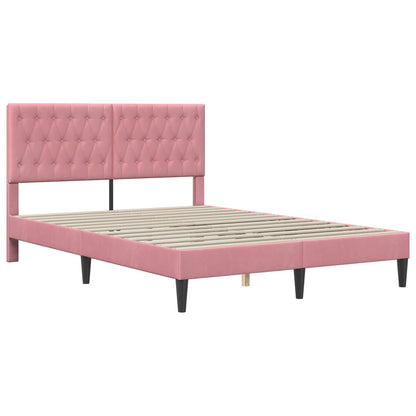Bedframe met hoofdeinde Roze 160 x 200 cm Fluweel