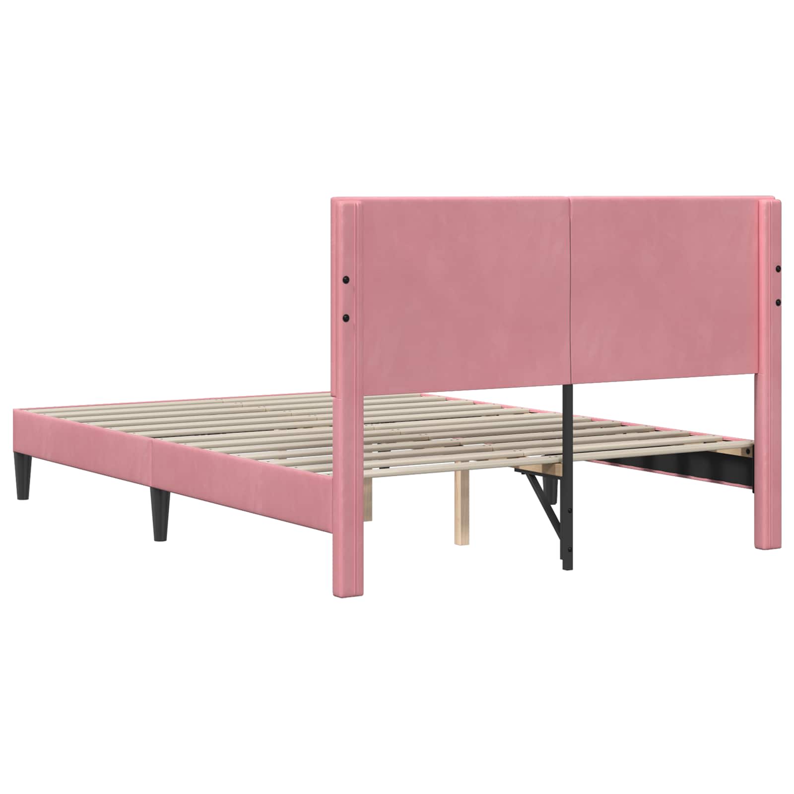 Bedframe met hoofdeinde Roze 160 x 200 cm Fluweel