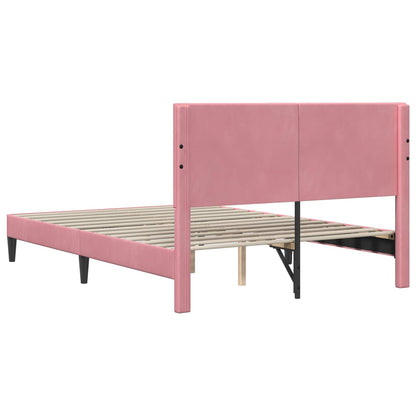 Bedframe met hoofdeinde Roze 160 x 200 cm Fluweel