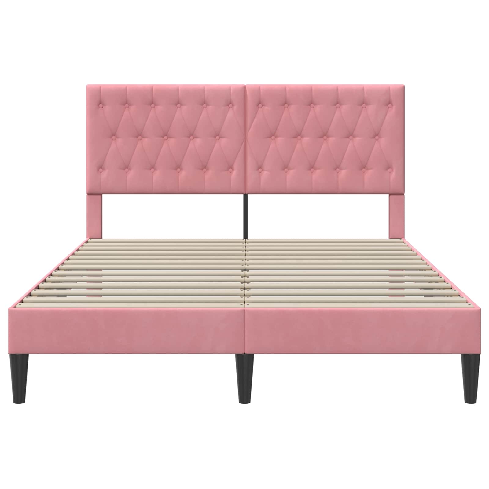 Bedframe met hoofdeinde Roze 160 x 200 cm Fluweel