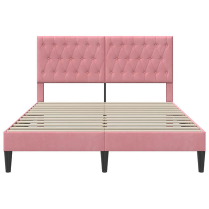 Bedframe met hoofdeinde Roze 160 x 200 cm Fluweel
