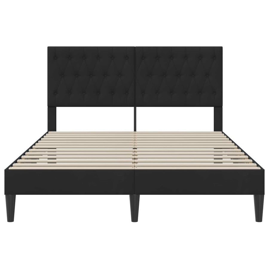 Bedframe met hoofdeinde Zwart 160 x 200 cm Fluweel