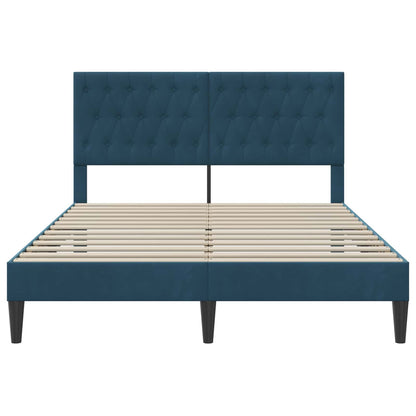 Bedframe met hoofdeinde Blauw 160 x 200 cm Fluweel