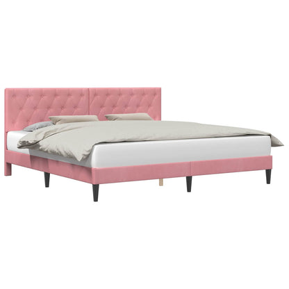 Bedframe met hoofdeinde Roze 180 x 200 cm Fluweel