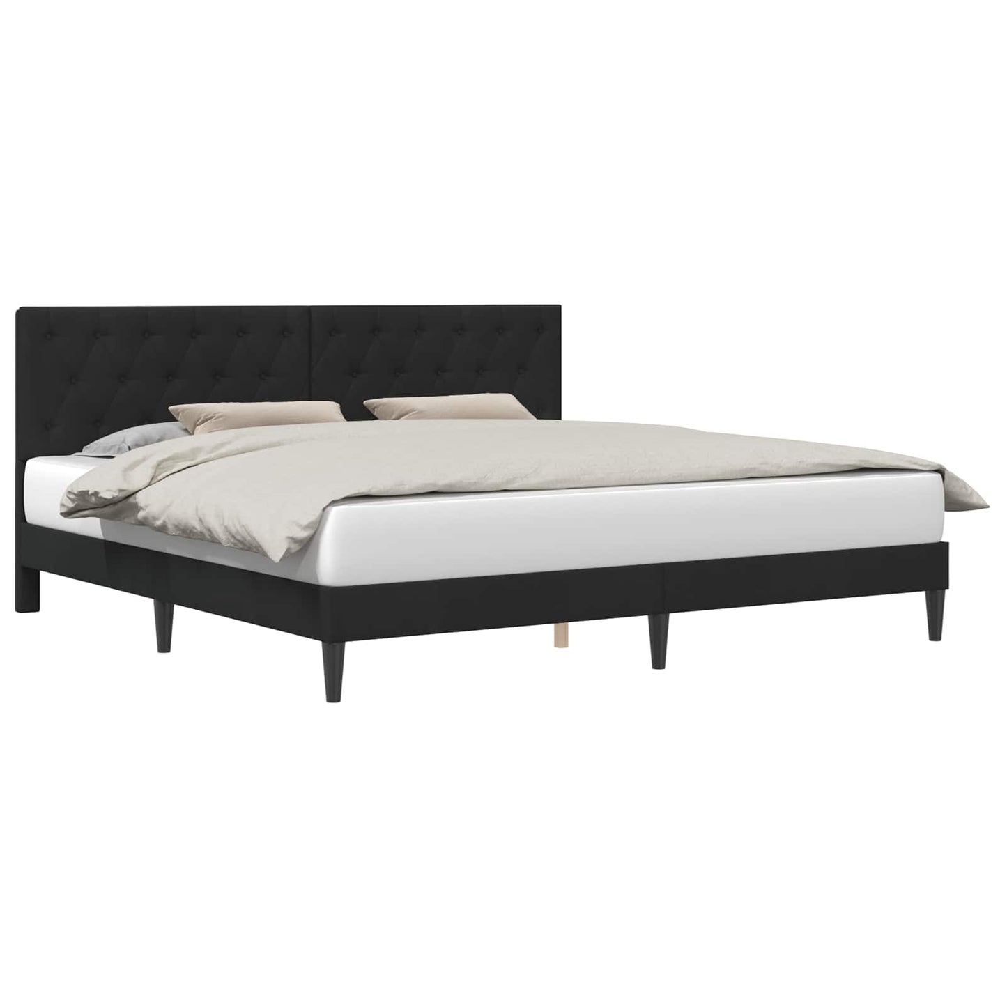 Bedframe met hoofdeinde Zwart 180 x 200 cm Fluweel