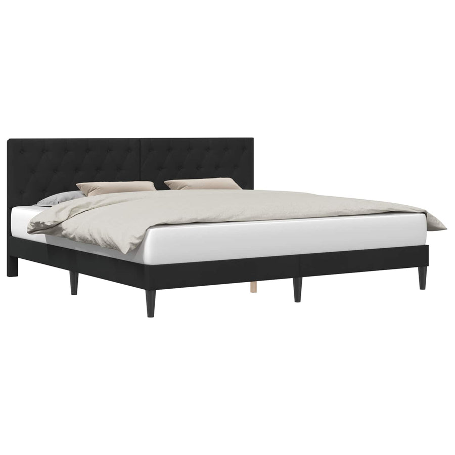Bedframe met hoofdeinde Zwart 180 x 200 cm Fluweel