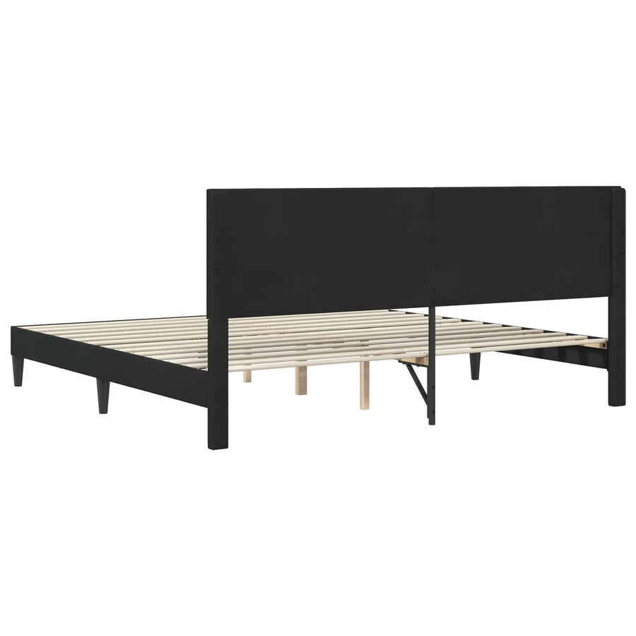 Bedframe met hoofdeinde Zwart 180 x 200 cm Fluweel