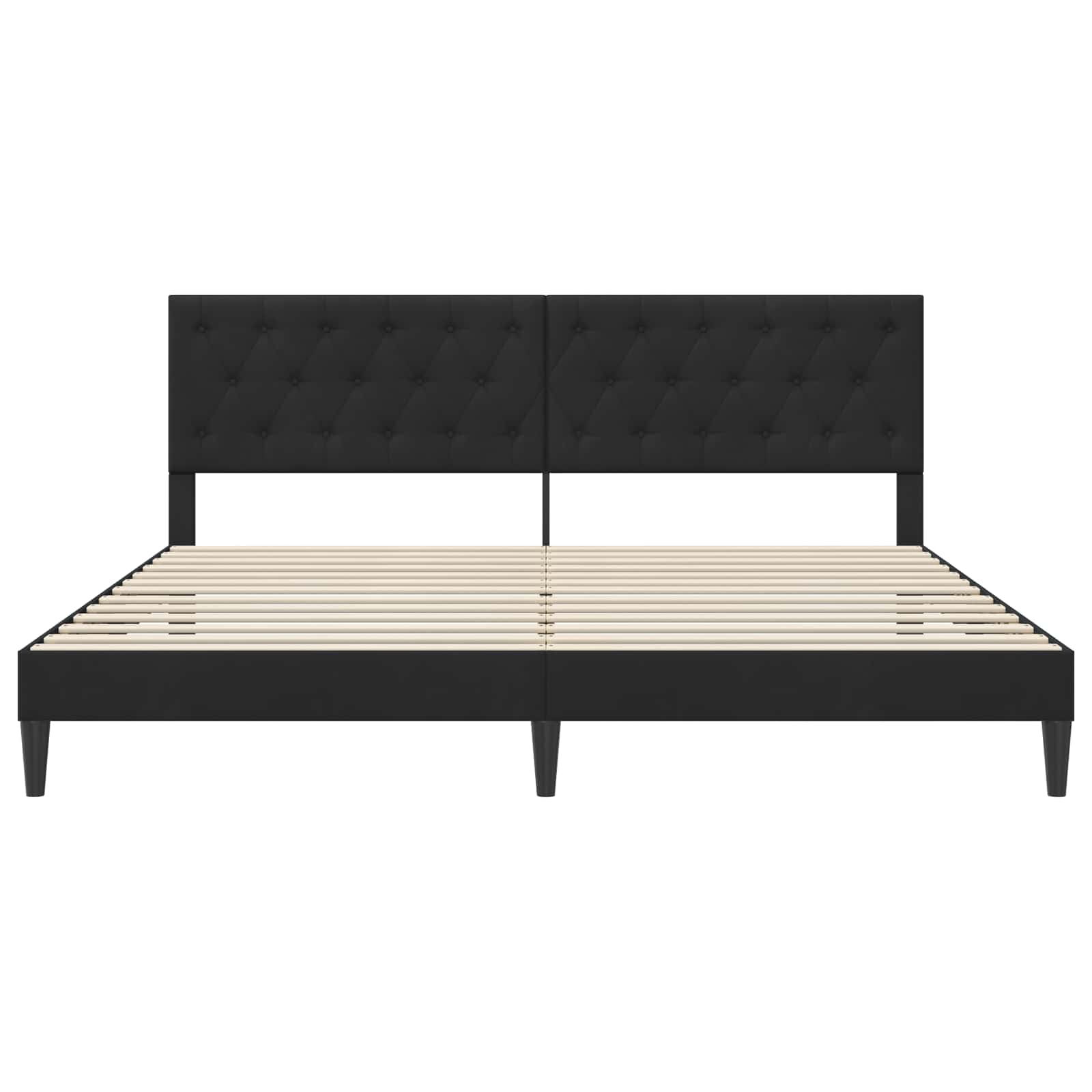 Bedframe met hoofdeinde Zwart 180 x 200 cm Fluweel