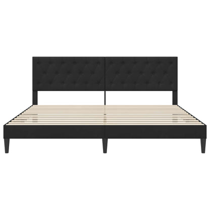 Bedframe met hoofdeinde Zwart 180 x 200 cm Fluweel