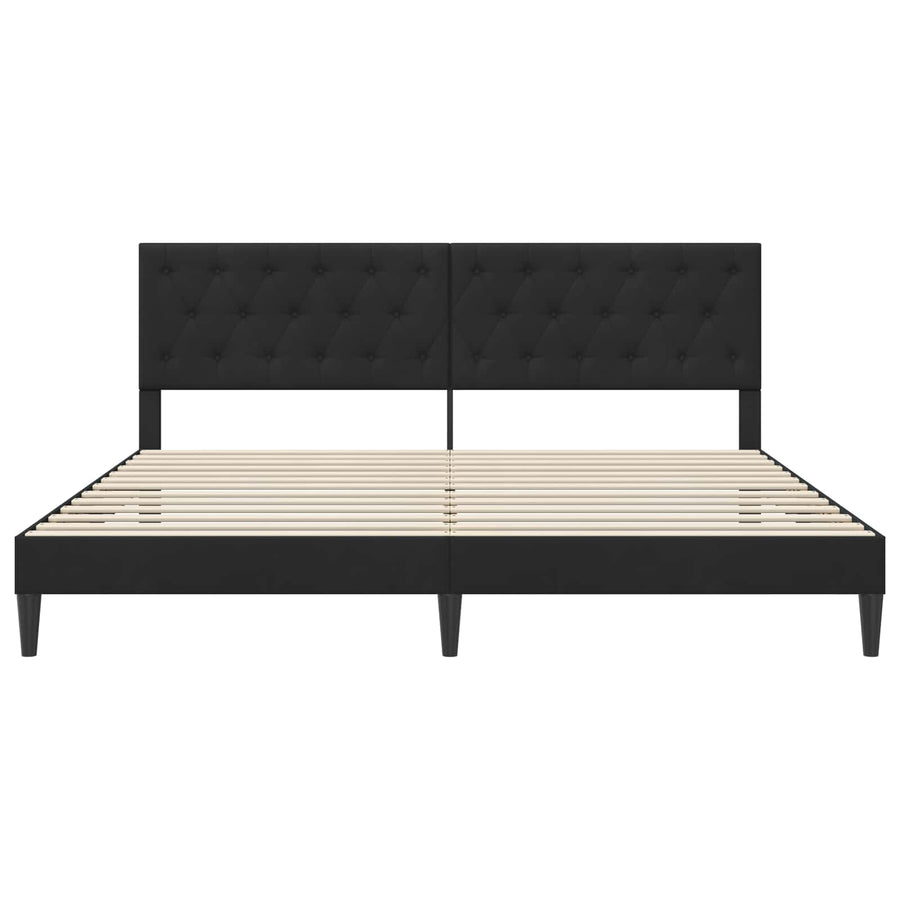 Bedframe met hoofdeinde Zwart 180 x 200 cm Fluweel
