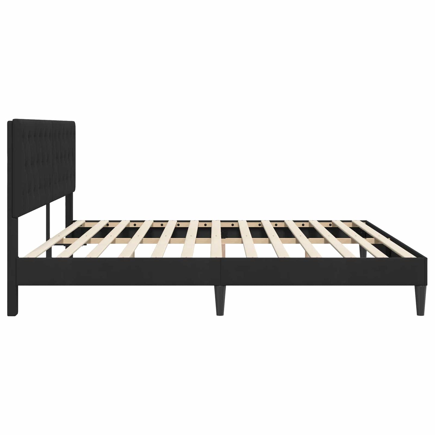 Bedframe met hoofdeinde Zwart 180 x 200 cm Fluweel