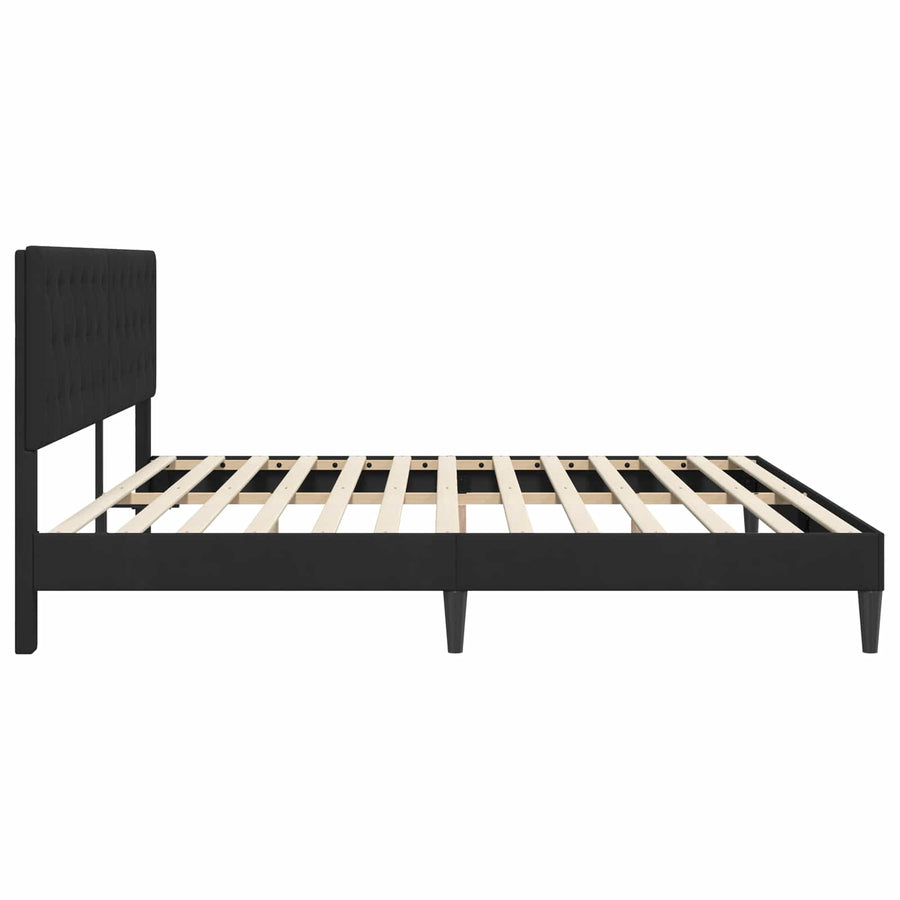 Bedframe met hoofdeinde Zwart 180 x 200 cm Fluweel
