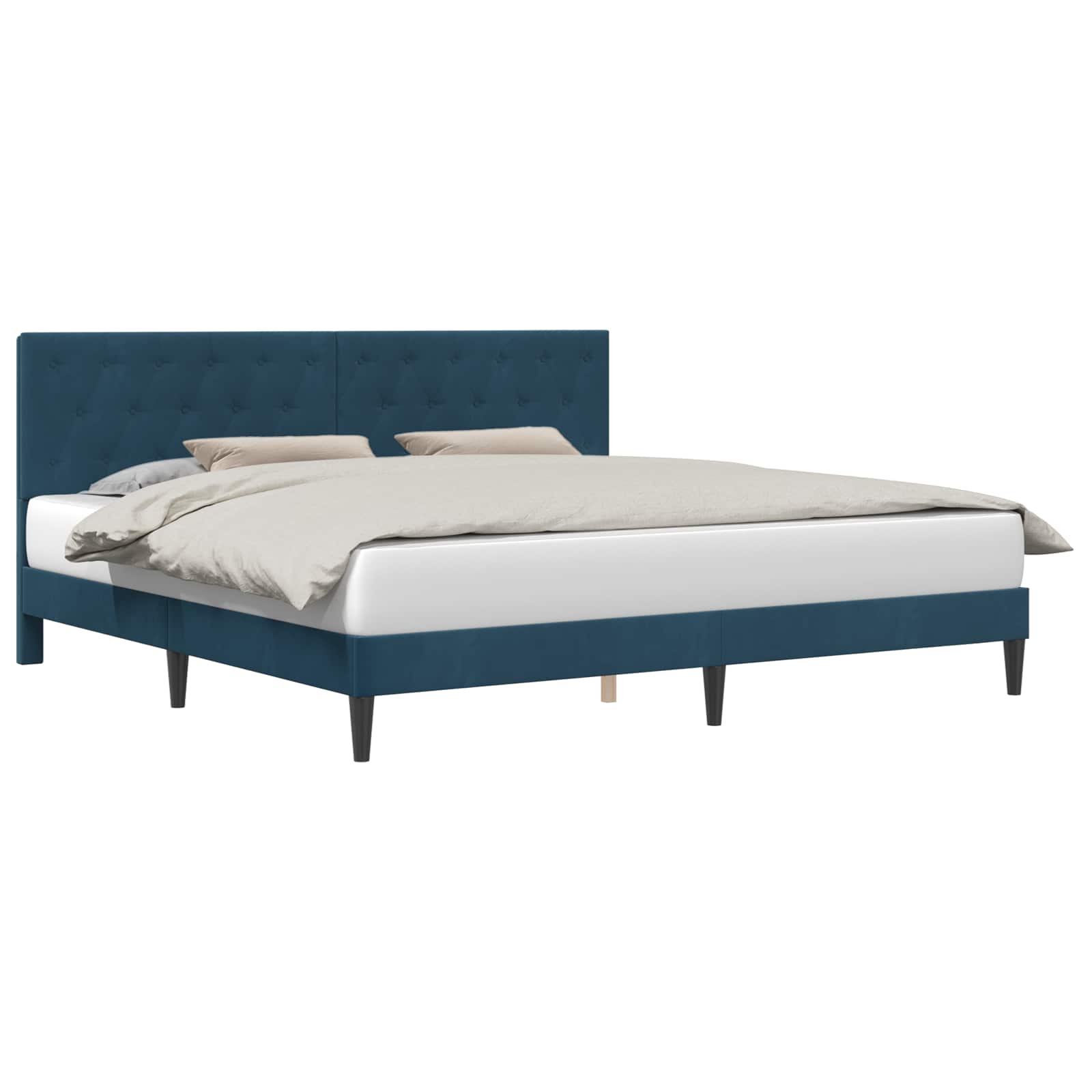 Bedframe met hoofdeinde Blauw 180 x 200 cm Fluweel