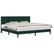 Bedframe met hoofdeinde Donkergroen 200 x 200 cm Fluweel