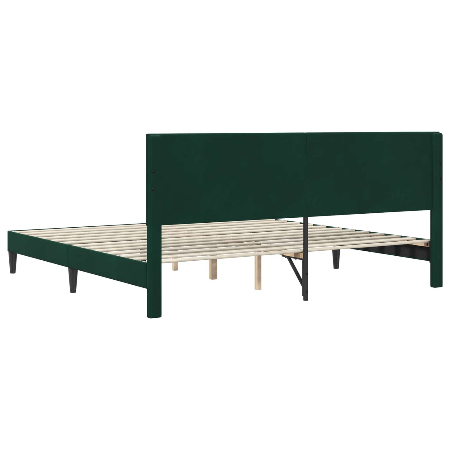 Bedframe met hoofdeinde Donkergroen 200 x 200 cm Fluweel