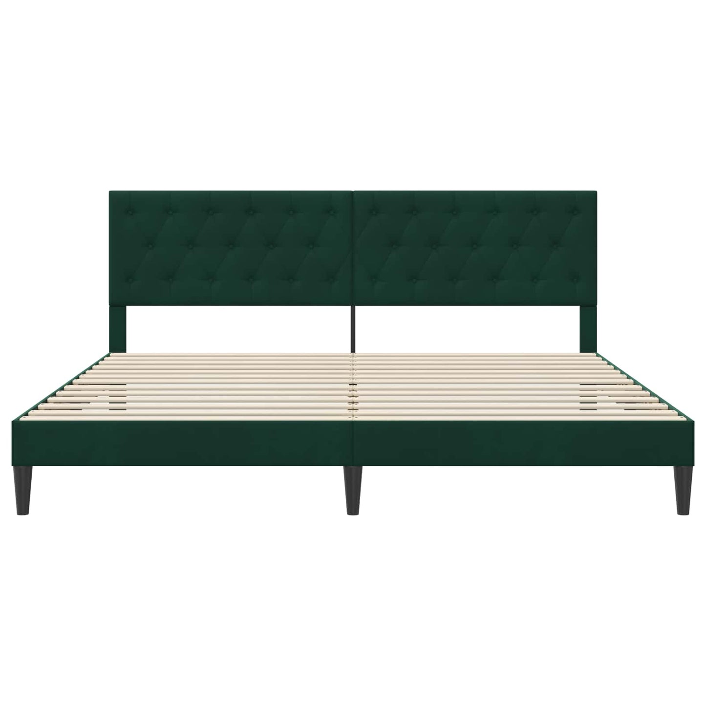Bedframe met hoofdeinde Donkergroen 200 x 200 cm Fluweel