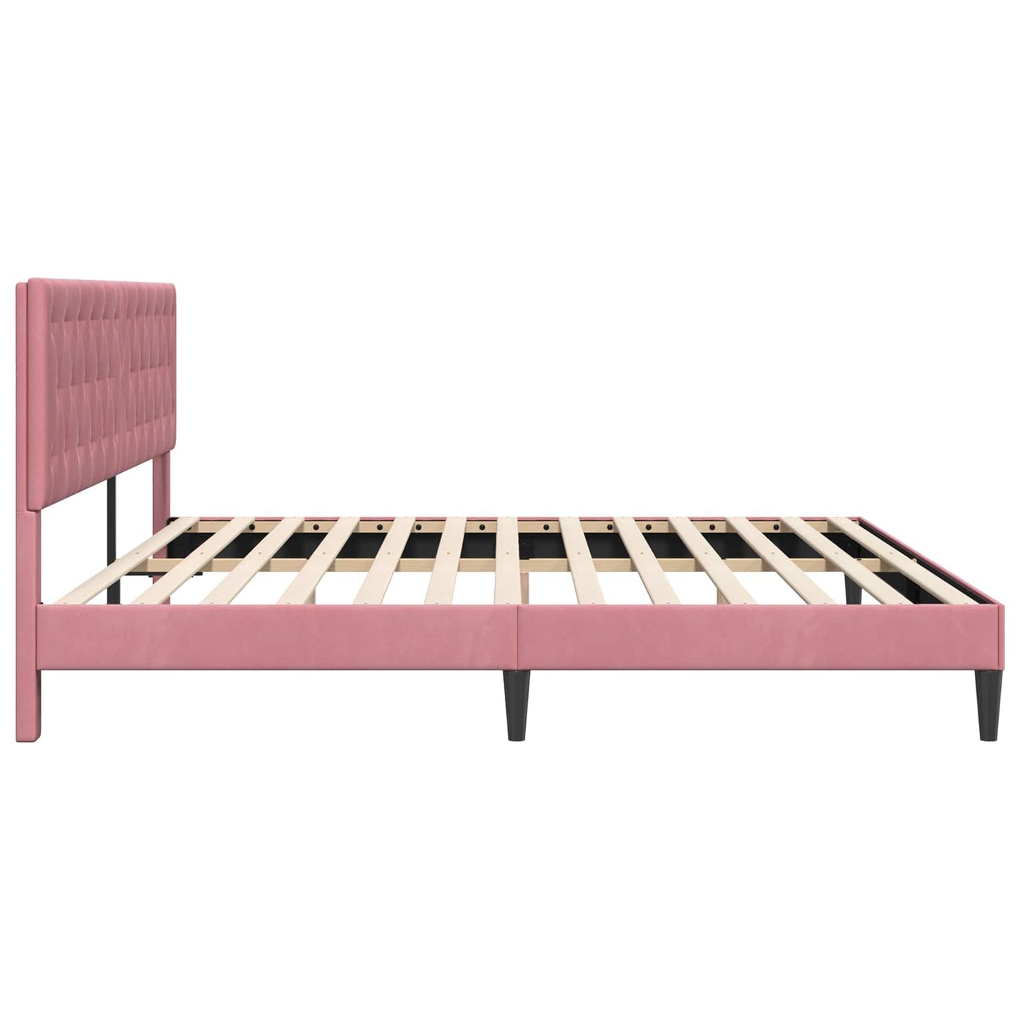 Bedframe met hoofdeinde Roze 200 x 200 cm Fluweel