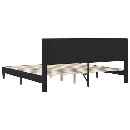 Bedframe met hoofdeinde Zwart 200 x 200 cm Fluweel