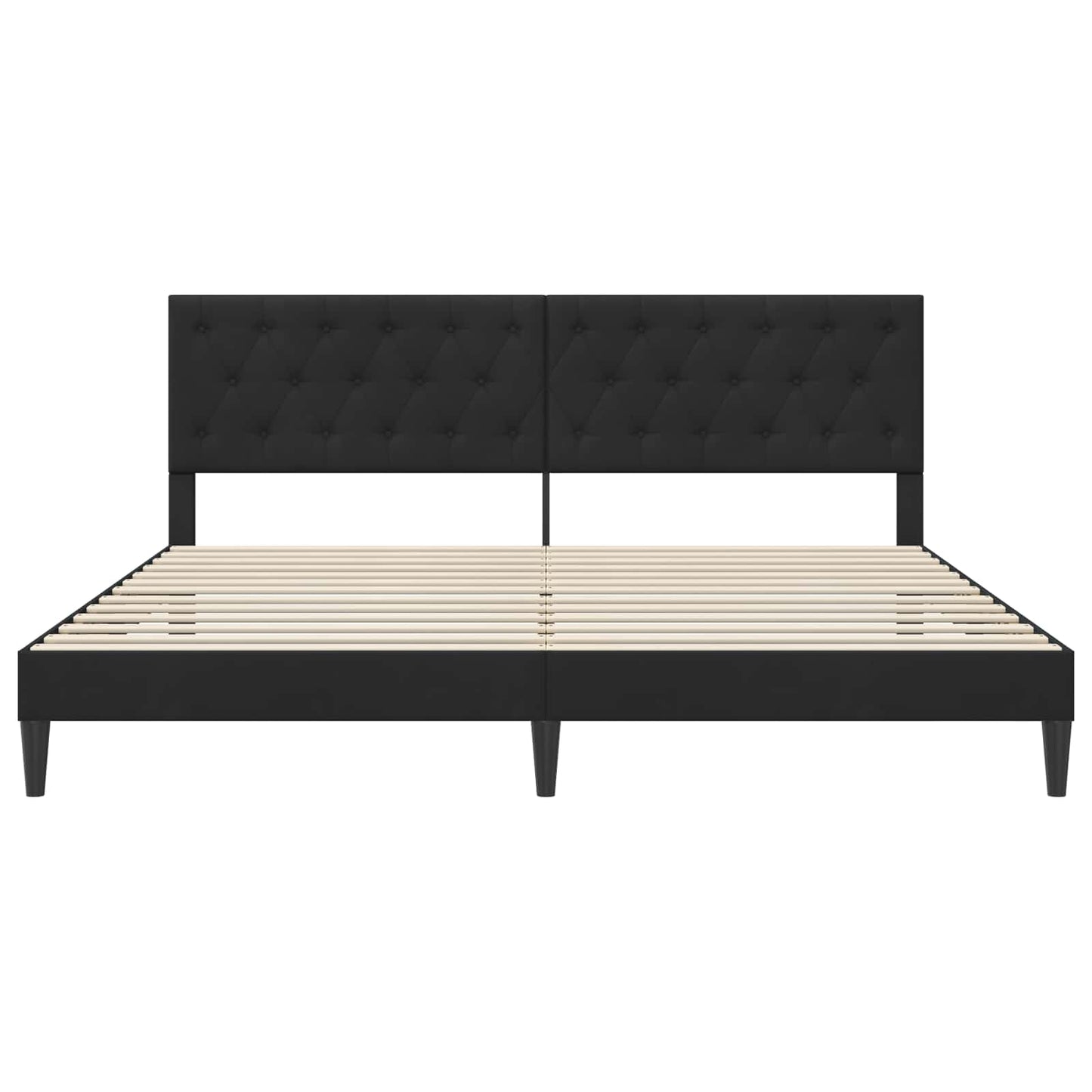 Bedframe met hoofdeinde Zwart 200 x 200 cm Fluweel