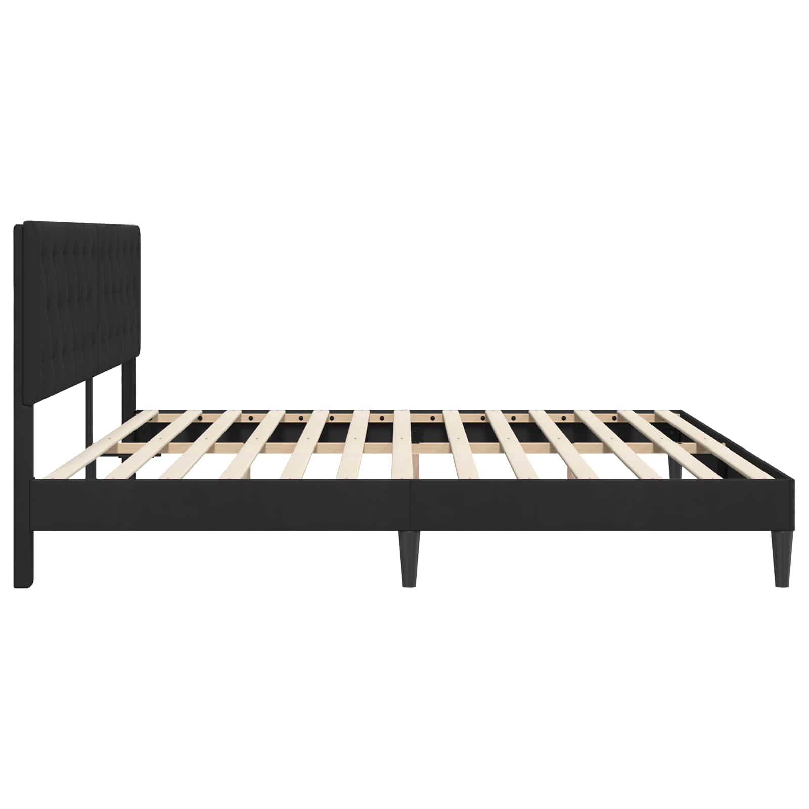 Bedframe met hoofdeinde Zwart 200 x 200 cm Fluweel