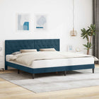 Bedframe 200x200 cm blauw fluweel