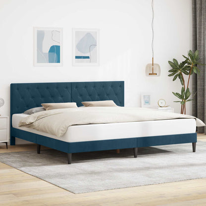 Bedframe met hoofdeinde Blauw 200 x 200 cm Fluweel