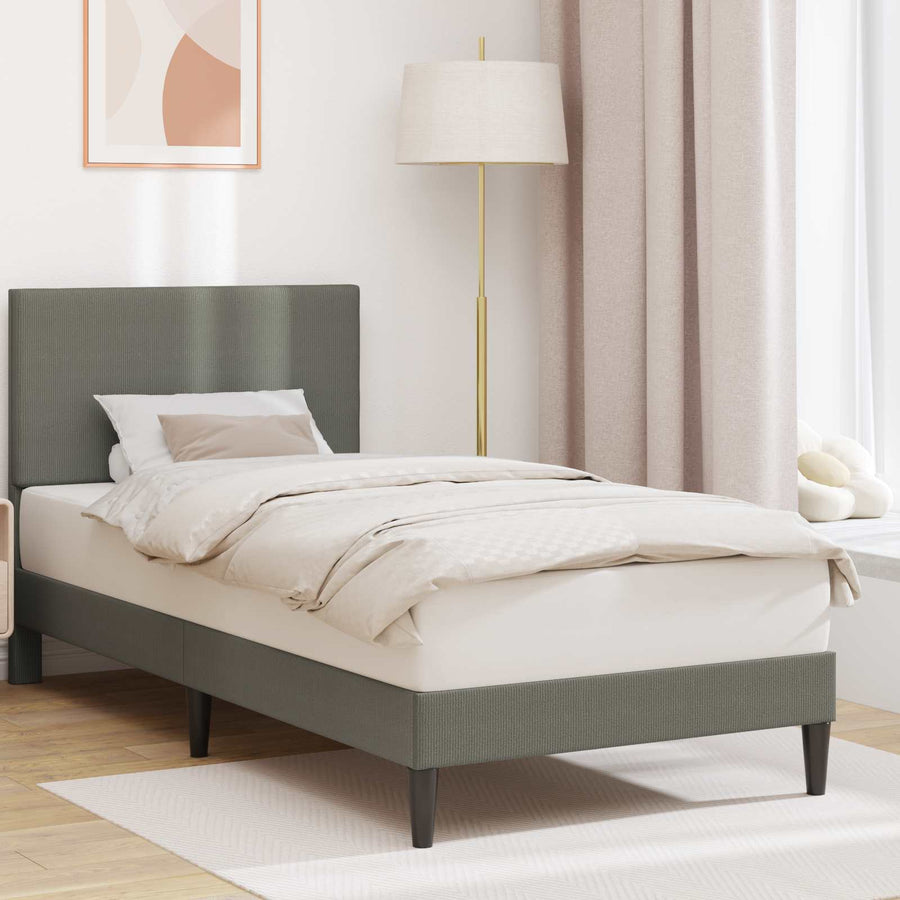 Bedframe met hoofdeinde Lichtgrijs 80 x 200 cm Katoen Stof