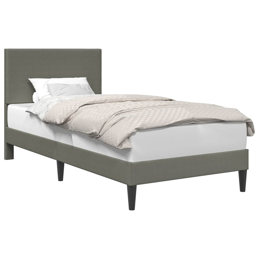 Bedframe met hoofdeinde Lichtgrijs 80 x 200 cm Katoen Stof