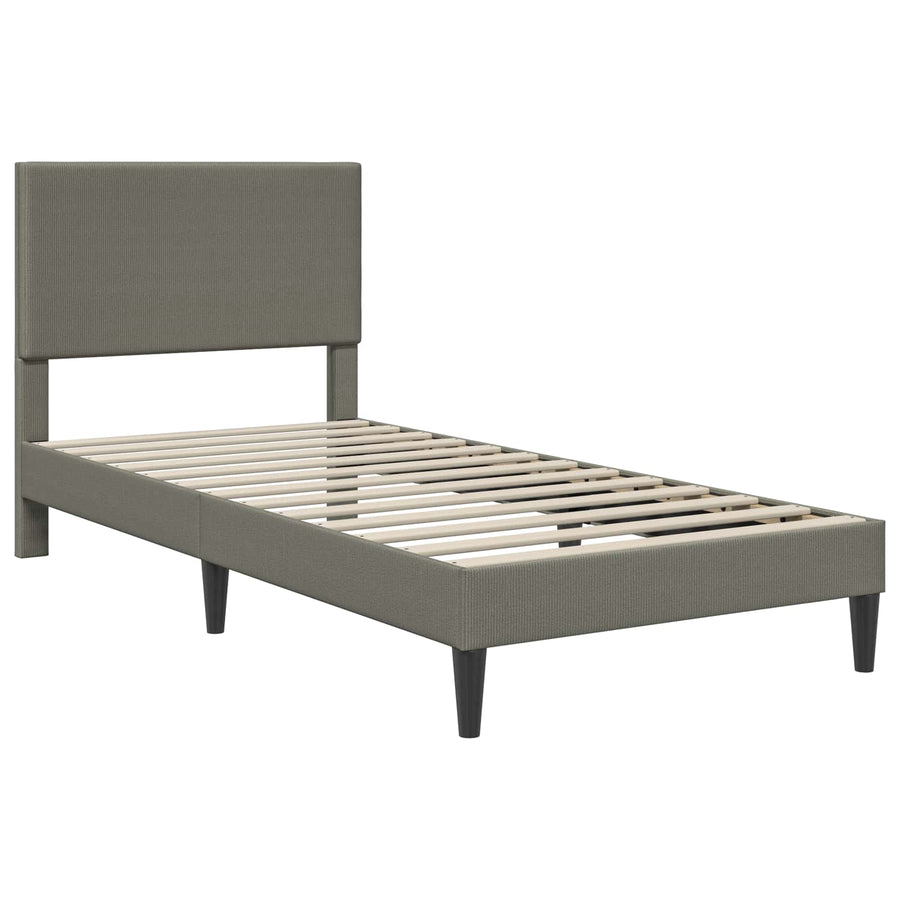 Bedframe met hoofdeinde Lichtgrijs 80 x 200 cm Katoen Stof