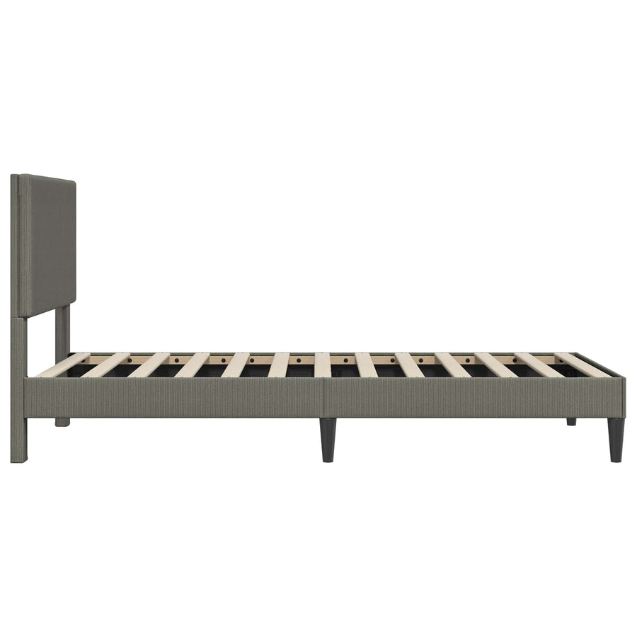 Bedframe met hoofdeinde Lichtgrijs 80 x 200 cm Katoen Stof