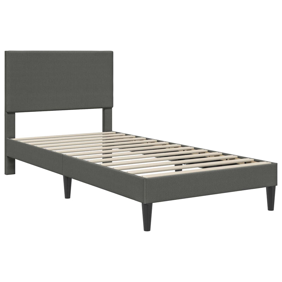 Bedframe met hoofdeinde Donkergrijs 80 x 200 cm Katoen Stof