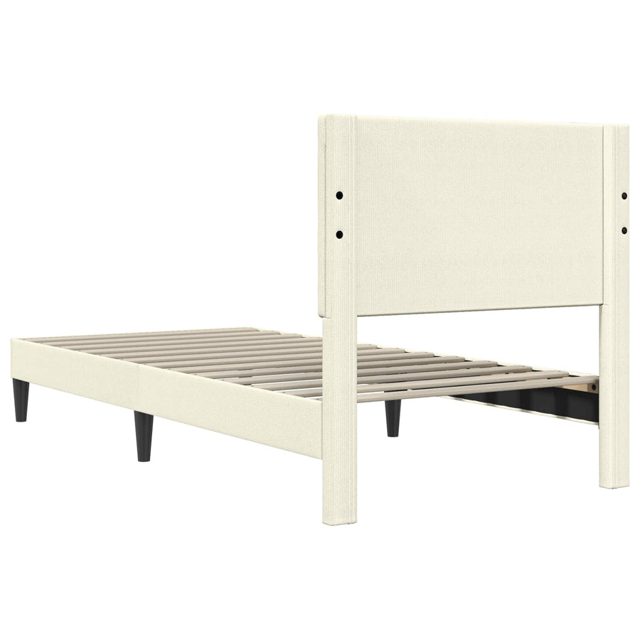 Bedframe met hoofdeinde Crèmekleurig 80 x 200 cm Katoen Stof