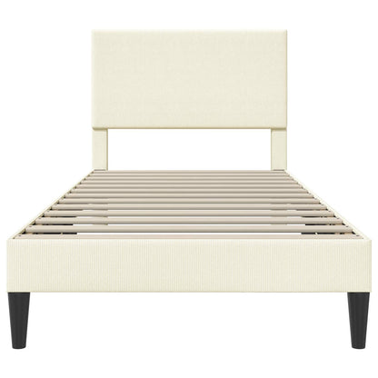 Bedframe met hoofdeinde Crèmekleurig 80 x 200 cm Katoen Stof